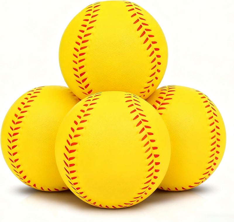 Bac-kitchen 4 Pack Foam Baseballs Practice softballs 9 inch Training Soft Baseballs Batting Hitting Fielding Indoor Outdoor - Image 1